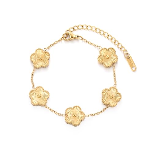 Gold Four Leaf Clover Bracelet