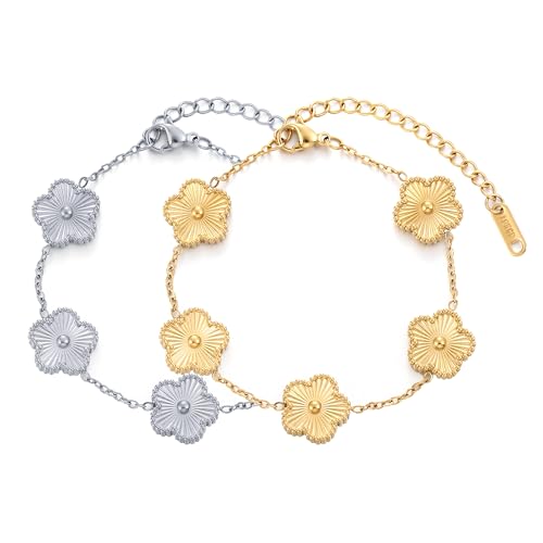 Gold Four Leaf Clover Bracelet