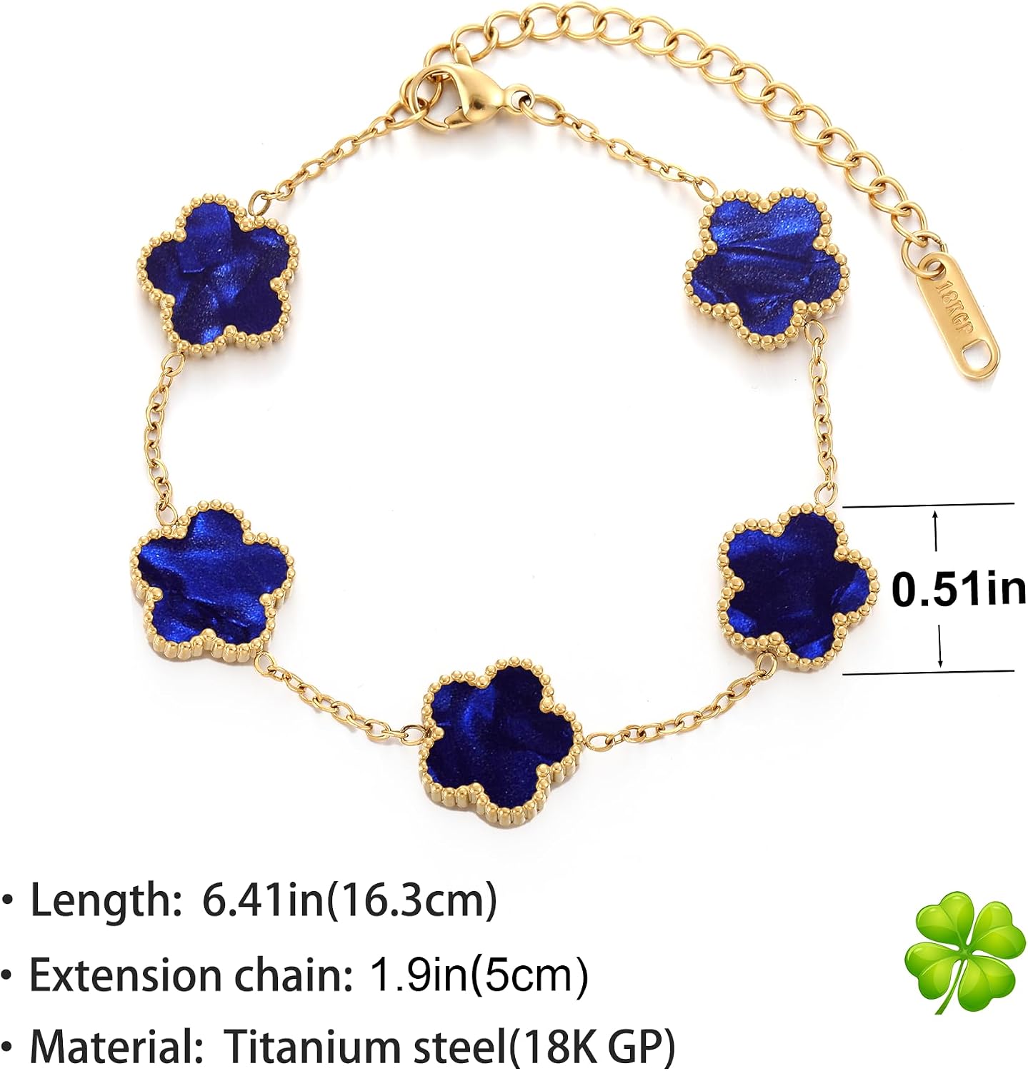 Gold Four Leaf Clover Bracelet
