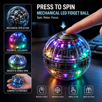Press to Spin Mechanical LED Fidget Ball Kinetic Desk Toy for Stress Relief