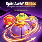 Press to Spin Mechanical LED Fidget Ball Kinetic Desk Toy for Stress Relief