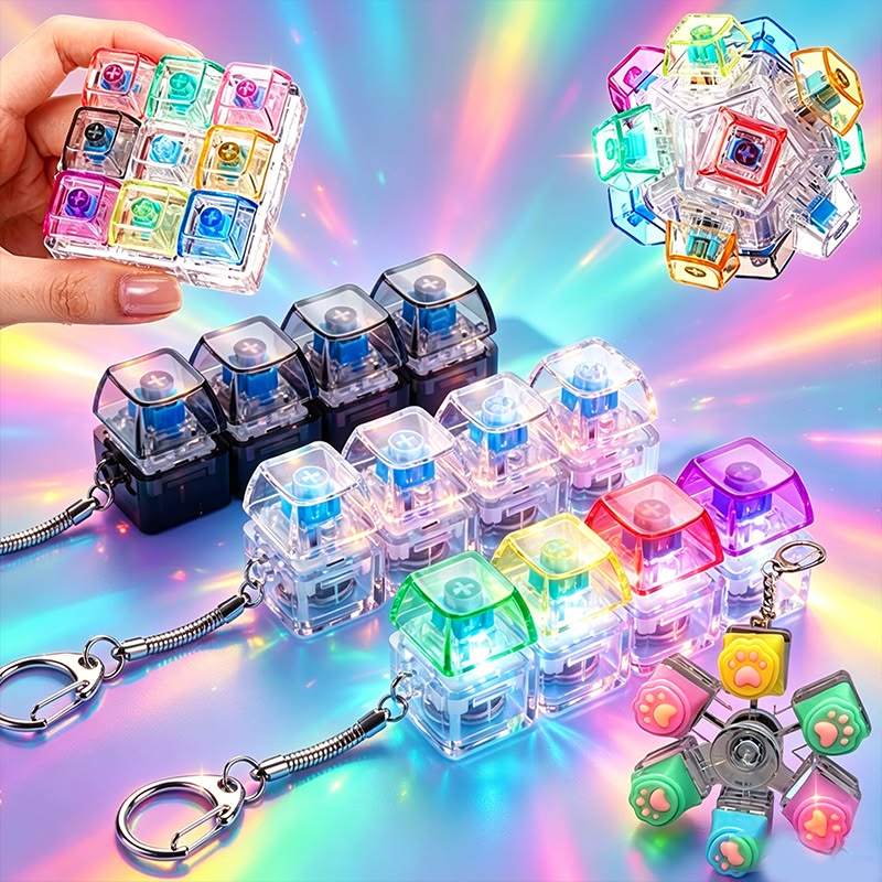 Fidget Clicker Keyboard, Fidget Keychain